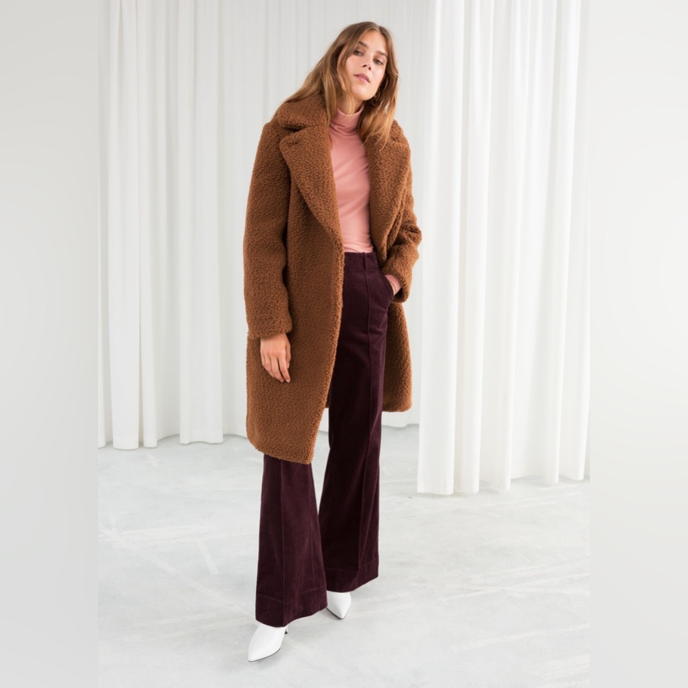 & Other Stories Brown Teddy Coat